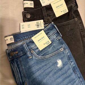 Abercrombie Kids Black and Blue Denim Shorts